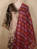 Rich Mocha Brown Paisley Zari Embroidered Design Velvet Salwar Suit with Contrast Dupatta