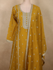 Rich Mustard Marigold Yellow Floral Embroidered Design Semi Silk Anarkali Salwar Suit