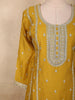 Rich Mustard Marigold Yellow Floral Embroidered Design Semi Silk Anarkali Salwar Suit