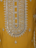 Rich Mustard Marigold Yellow Floral Embroidered Design Semi Silk Anarkali Salwar Suit