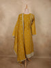 Rich Mustard Marigold Yellow Floral Embroidered Design Semi Silk Anarkali Salwar Suit