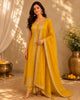 Rich Mustard Marigold Yellow Floral Sequins Embroidered Design Georgette Salwar Suit with Dupatta
