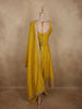 Rich Mustard Marigold Yellow Floral Sequins Embroidered Design Georgette Salwar Suit with Dupatta