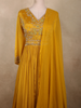 Rich Mustard Marigold Yellow Floral Sequins and Beads Embroidered Design Georgette Gown with Dupatta