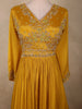 Rich Mustard Marigold Yellow Floral Sequins and Beads Embroidered Design Georgette Gown with Dupatta