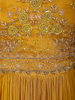Rich Mustard Marigold Yellow Floral Sequins and Beads Embroidered Design Georgette Gown with Dupatta