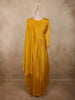 Rich Mustard Marigold Yellow Floral Sequins and Beads Embroidered Design Georgette Gown with Dupatta