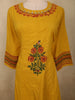 Rich Mustard Marigold Yellow Floral Thread Embroidered Design Cotton Palazzo Suit