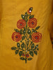Rich Mustard Marigold Yellow Floral Thread Embroidered Design Cotton Palazzo Suit