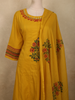 Rich Mustard Marigold Yellow Floral Thread Embroidered Design Cotton Palazzo Suit
