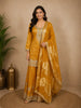 Rich Mustard Marigold Yellow Sequins Embroidered Design Tissue Silk Salwar Palazzo Suit with Dupatta