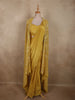 Rich Mustard Marigold Yellow Solid Design Crepe Ready To Wear Saree with Embroidered Cape