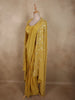 Rich Mustard Marigold Yellow Solid Design Crepe Ready To Wear Saree with Embroidered Cape