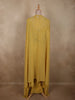 Rich Mustard Marigold Yellow Solid Design Crepe Ready To Wear Saree with Embroidered Cape
