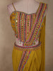 Rich Mustard Olive Yellow Solid Design Georgette Ready to Wear Draped Saree with Designer Blouse