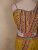 Rich Mustard Olive Yellow Solid Design Georgette Ready to Wear Draped Saree with Designer Blouse