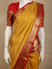 Rich Mustard Yellow Floral Zari Woven Design Pure Kanchipuram Silk Saree with Contrast Zari Paisley Border