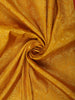Rich Mustard Yellow Floral Zari Woven Design Pure Kanchipuram Silk Saree with Contrast Zari Paisley Border