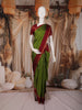 Rich Olive Green Mini Checked Woven Design Kanchipuram Silk Saree with Solid Border