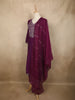 Rich Plum Purple Floral Sequins Embroidered Design Cotton Salwar Suit