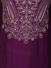 Rich Plum Purple Floral Sequins Embroidered Design Cotton Salwar Suit