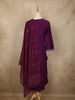 Rich Plum Purple Floral Sequins Embroidered Design Cotton Salwar Suit