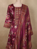 Rich Plum Wine Floral Printed Design Crepe Sharara Salwar Suit with Dupatta