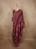 Rich Plum Wine Floral Printed Design Crepe Sharara Salwar Suit with Dupatta