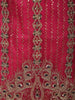 Rich Rani Pink Peacock Zari Embroidered Design Georgette Palazzo Suit with Dupatta