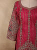Rich Rani Pink Peacock Zari Embroidered Design Georgette Palazzo Suit with Dupatta