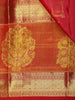 Rich Rani Pink Striped Zari Woven Design Pure Kanchipuram Silk Saree with Zari Border