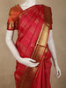 Rich Rani Pink Striped Zari Woven Design Pure Kanchipuram Silk Saree with Zari Border
