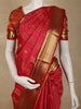 Rich Rani Pink Striped Zari Woven Design Pure Kanchipuram Silk Saree with Zari Border