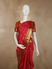 Rich Rani Pink Striped Zari Woven Design Pure Kanchipuram Silk Saree with Zari Border