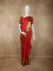 Rich Rani Pink Striped Zari Woven Design Pure Kanchipuram Silk Saree with Zari Border