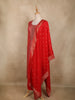 Rich Red Floral Woven Design Banarasi silk Salwar Suit