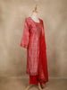 Rich Red Floral Woven Design Banarasi silk Salwar Suit