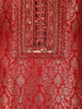 Rich Red Floral Woven Design Banarasi silk Salwar Suit