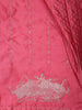 Rich Rosewood Pink Striped Zari Woven Design Semi Banarasi Saree with Animal Motif Border