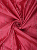 Rich Rosewood Pink Striped Zari Woven Design Semi Banarasi Saree with Animal Motif Border