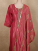 Rich Rosewood Pink Zari Woven Design Tissue Silk Salwar Suit