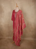 Rich Rosewood Pink Zari Woven Design Tissue Silk Salwar Suit