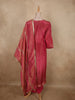 Rich Rosewood Pink Zari Woven Design Tissue Silk Salwar Suit