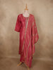 Rich Rosewood Pink Zari Woven Design Tissue Silk Salwar Suit