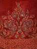 Rich Rusty Maroon Red Floral Printed Design Cotton Palazzo Suit