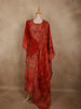 Rich Rusty Maroon Red Floral Printed Design Cotton Palazzo Suit