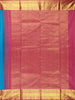 Rich Teal Blue Paisley Solid Woven Design Pure Kanchipuram Silk Saree with Contrast Border