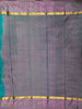 Rich Teal Green Floral Woven Design Kanchipuram Silk Saree with Contrast Border