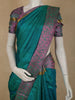 Rich Teal Green Floral Woven Design Kanchipuram Silk Saree with Contrast Border