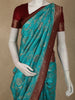 Rich Turquoise Teal Blue Floral  Zari Woven Design Pure Banarasi Designer Saree with Contrast Border